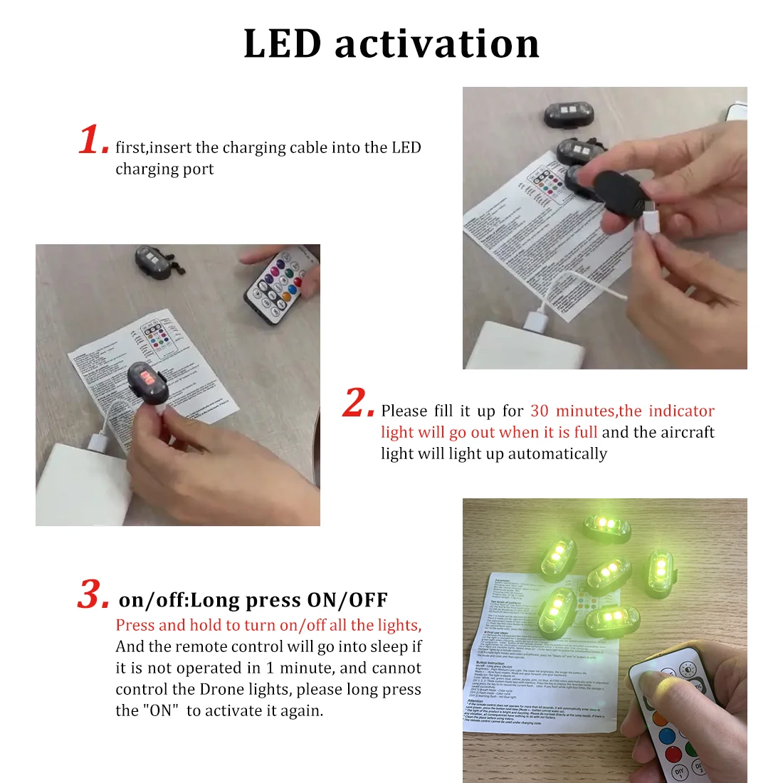Controle remoto sem fio Strobe - Drone Strobe Light avaliação e preço